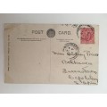 VINTAGE TO ANTIQUE POSTCARD - ROYAL EXCHANGE MANCHESTER - WITH OLD STAMP