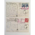 VINTAGE 2 POSTCARDS NEW YORK  - WITH STAMPS