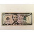 AMERICA $5 USA DOLLARS SERIAL NUMBER PF 60466520 B