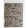 LOVELY VINTAGE LETTER CARD FROM OUMA RACHEL ELIZABETH MALAN - 1857-1931 TO SON PIETER ANDRIES MALAN