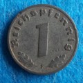 GERMANY THIRD REICH 1 PFENNIG ZINC COIN 1943 ( F  ) - CIRCULATED