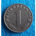 GERMANY THIRD REICH 1 PFENNIG ZINC COIN 1942 (  J ) - CIRCULATED