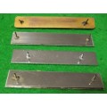 SADF - 4 X DIFFERENT TYPES METAL NAMETAGS - OOSTHUIZEN (STEP OUTS) - PINS INTACT