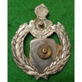 SADF - 1 CONSTRUCTION REGIMENT CAP BADGE - SHORTENED SCREW POSTS