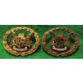 SA POLICE (PRE 1994) 2 X WO RANK BADGES - 2 PINS ON EACH INTACT