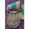 SADF - 10 YEAR SERVICE  MEDAL WITH RIBBON - FULL SIZE NUMBERED