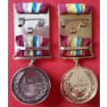 UKRAINE - MINISTRY OF DEFENCE TROOPS OF THE INTERIOR 15 / 20 YEAR SERVICE MEDALS = FULL SIZE