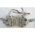 SADF - 70'S PATTERN GREEN CANVAS KIDNEY POUCH - ALL CLIPS, BUCKLES AND STRAPS INTACT