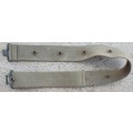 SADF - 70'S PATTERN GREEN CANVAS WEBBING BELT - ALL CLIPS AND BUCKLES INTACT.