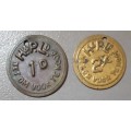 LOT OF 2 X HARDING AND PARKER (FRANKFORT FS) TOKENS