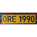 OLD (NOT CURRENT)  VEHICLE NUMBER PLATE - ORE PAUL ROUX FREE STATE