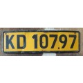 OLD (NOT CURRENT)  VEHICLE NUMBER PLATE
