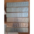 LOT OF 6 X OLD USED (REREGISTERED) VEHICLE NUMBER PLATES - EX PUB DECOR