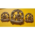 SADF - GILDING COMMANDO (UNITAS) CAP AND COLLAR BADGES SET - SCREWS / PINS INTACT