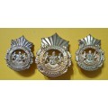 LEBOWA POLICE CAP AND COLLAR BADGES -  ALL PINS / SCREWS INTACT