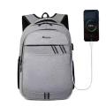 BIAOOTOO Travel Laptop Backpack with USB Charging Port,Grey/BLack