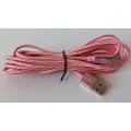 3M USB-A to USB-C cable braided pink