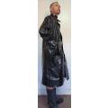 Vintage 1976 shiny black PVC raincoat