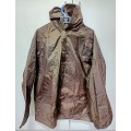 Rain suit, brown rubberised nylon, size L, with carry bag, Kit Group / Promarc