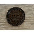 South African Union One Penny Coin 1956