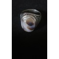 .925 Sterling Silver Mens Gemstone Ring