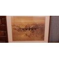 ** ORIGINAL- Framed and Mounted Gerald Coulson signed WW2 Lancaster Bomber Print. (53cm x 42cm).**