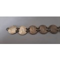 ** Boer War : Welsh Regiment .925 Sterling Silver Trench Art Bracelet (22cm).**