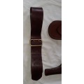 **ORIGINAL- 1950s South African Police Leather Equipment Holster and Belt Assembly (Marked S.A.P)**