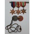 ** ORIGINAL: WW2 South African Full-Size  Medal Group and Dog Tags.**