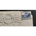 ** 1933 Suid-Afrika 3D Blue and 1930 U.S. 2 cents Stamp Pair on Barclay`s Bank Letter Cover.**