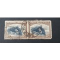 ** 1931 SWA 2d Bogenfels Blue and Brown Pair Stamps (Used).**