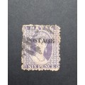 ** 1875 QV Natal Violet Postage Overprint Six Pence Stamp (Used).**
