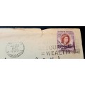 ** RARE : 1953 Rhodesia 2d Stamp Letter Cover addressed to BSAP Commissioner Colonel A.S. Hickman.**