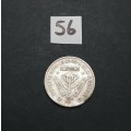 ** 1945 South Africa Silver 3 Pence Coin #56 (F/VF).**