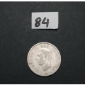 ** 1945 South Africa Silver 3 Pence Coin #84  (VF).**