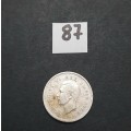 ** 1945 South Africa Silver 3 Pence Coin #87  (VF).**