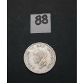 ** 1945 South Africa Silver 3 Pence Coin #88   (VF).**
