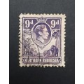 ** 1938 Northern Rhodesia 9d Purple KGVI Stamp (Used).**