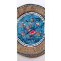 ** STUNNING: Mid-20th Century Chinese Hand-Embroidered Silk Cushion Cover #1 (36cm x 36cm)**