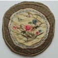 ** STUNNING: Mid-20th Century Chinese Hand-Embroidered Silk Cushion Cover #2 (32cm x 32cm)**