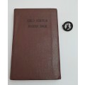 ** 1928 Union Defence Force : Officer`s Field Service Pocket Book and Collar Badge (Inscribed ).**