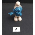 **  1970  ` Laughing Smurf` Figurine by Peyo #7  (Schleich, W. Germany)  [4cm]  **  