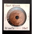 ** 1949 British East Africa 10 Cents Coin (Sealed) [ XF ].**