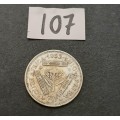 ** 1952  South Africa Silver 3 Pence Coin #107   (F/VF).**