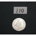 ** 1942  South Africa Silver 3 Pence Coin  #110  (AG) .**