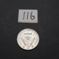 ** 1950 South Africa Silver 3 Pence Coin #116  (VF).**