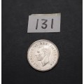 ** 1946 South Africa Silver 3 Pence Coin #131 (F/VF).**