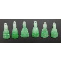 ** RARE : Late 19th Century Chinese/ Tibetan Green Jade Buddhist Figurine Appliques (x6)*