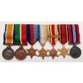 ** WWI and WWII British Mounted Miniature Medals with (Mercantile Marine Medal) [x7].**