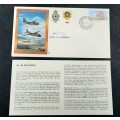 ** South African Air Force: 28 Squadron 1943-83 FDC Signed w/ Insert Card.**